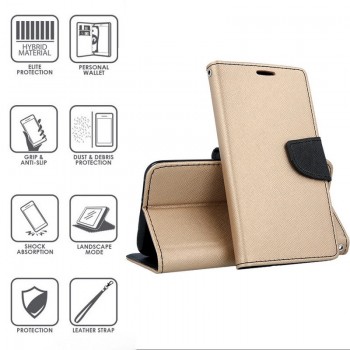 Atverčiamas dėklas auksinės spalvos (Samsung A9 2018 )